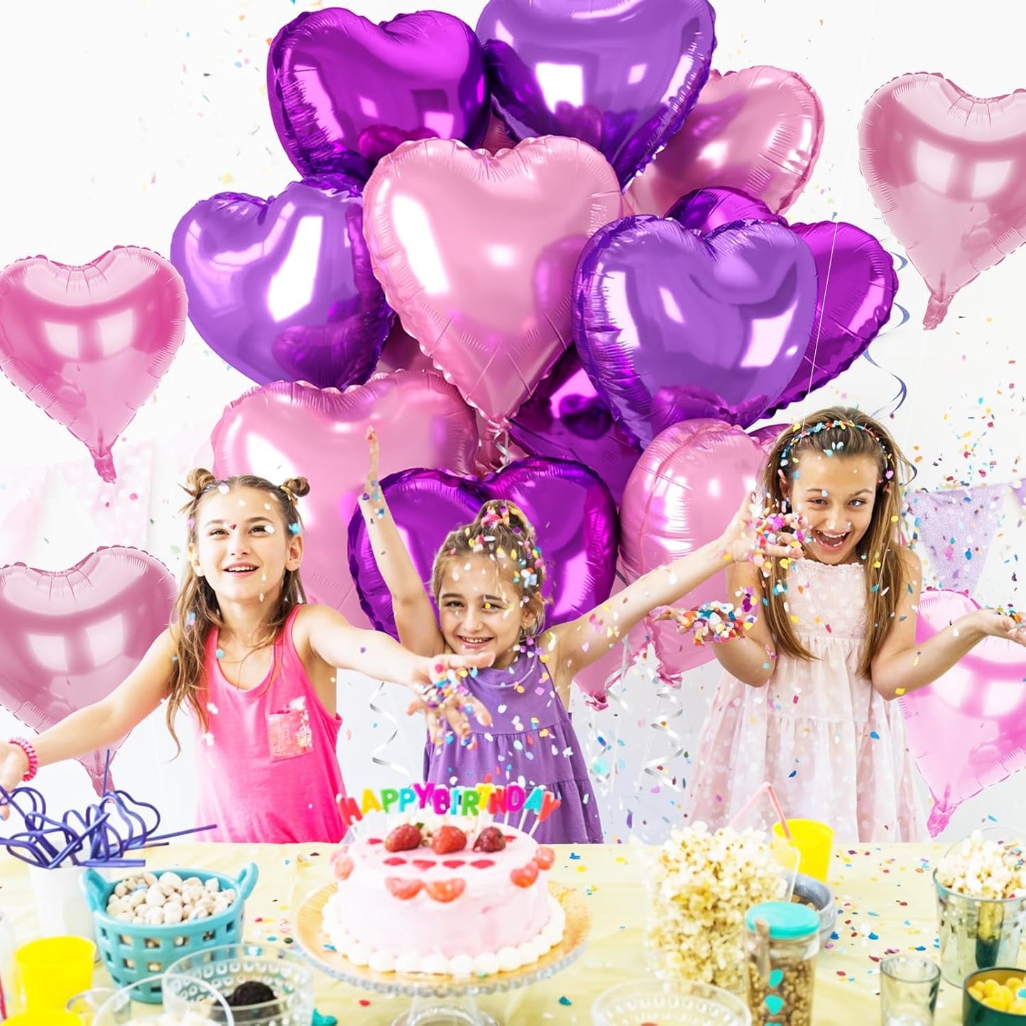 12 Pcs Heart Balloons, 18 inch Pink Heart Shaped Balloon, Big Helium Foil Hot Pink Balloons for Wedding Baby Shower Anniversary Backdrop Valentine Women Girl Party Decoration