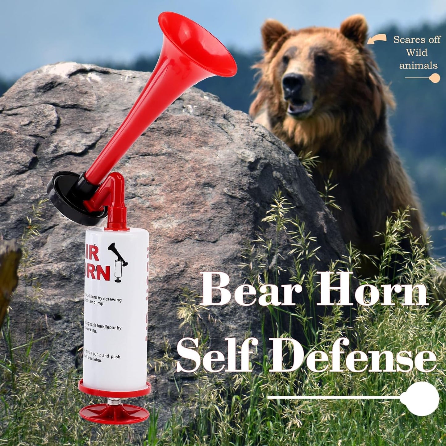 4Pcs Handheld Air Horn, Aluminum Portable Handheld Air Pump Horn, Loud Noise Maker Safety Horn for Boats Cars Sporting Events Camping Reusable Eco-Friendly (Handheld air horn 4pcs)