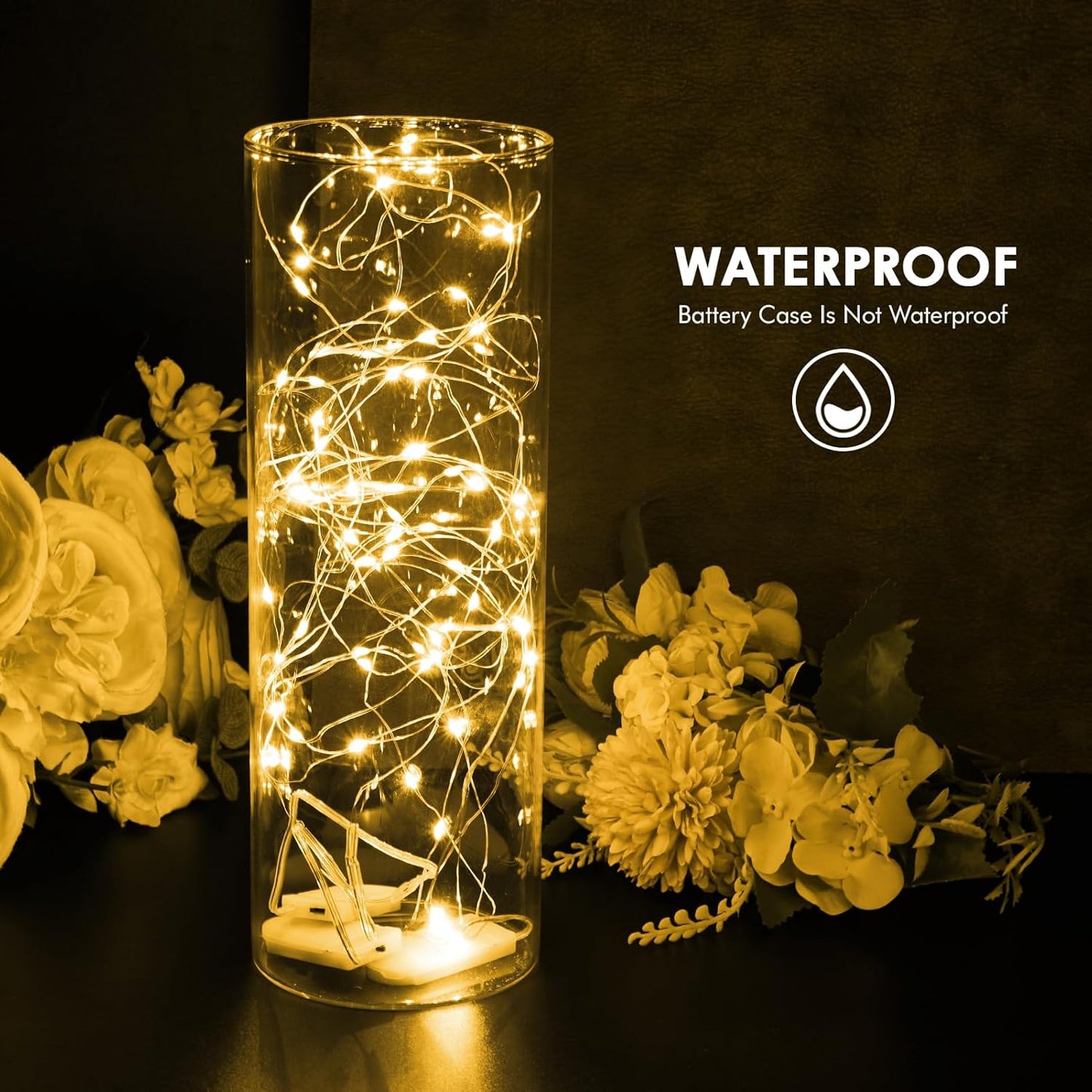 12 Pack Fairy Lights Battery Operated String Lights，7FT 20LED Waterproof Silver Wire Christmas Lights Outdoor,Firefly Mini Lights for Bedroom Party Birthday Wedding Home Decor