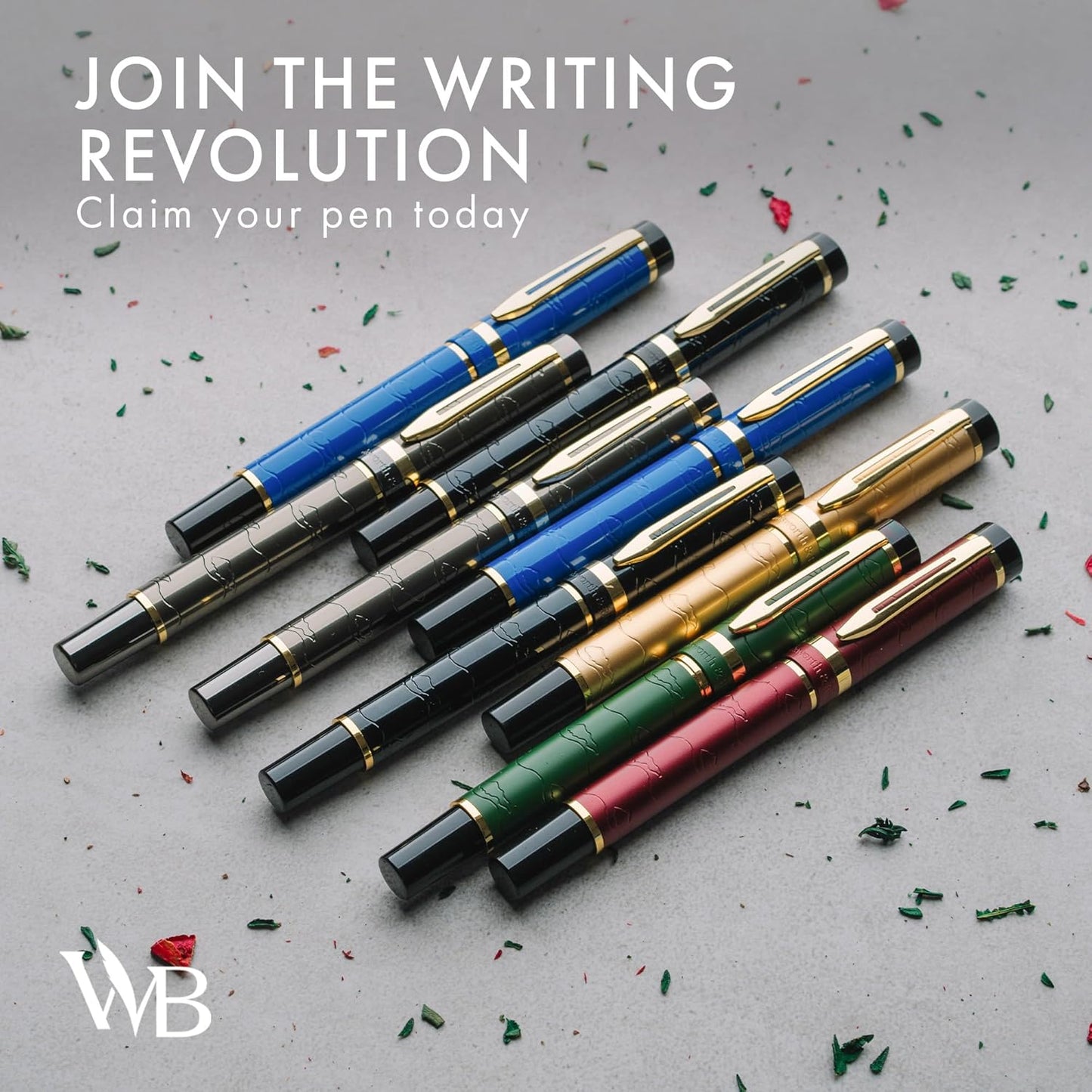 Wordsworth & Black Primori Fountain Pen Set [Black Gold]; Extra Fine Nib, Gift Case, 24 Ink Cartridges, Refill Converter, Manual; Journaling, Calligraphy, Smooth Writing Pens; Left and Right Handed