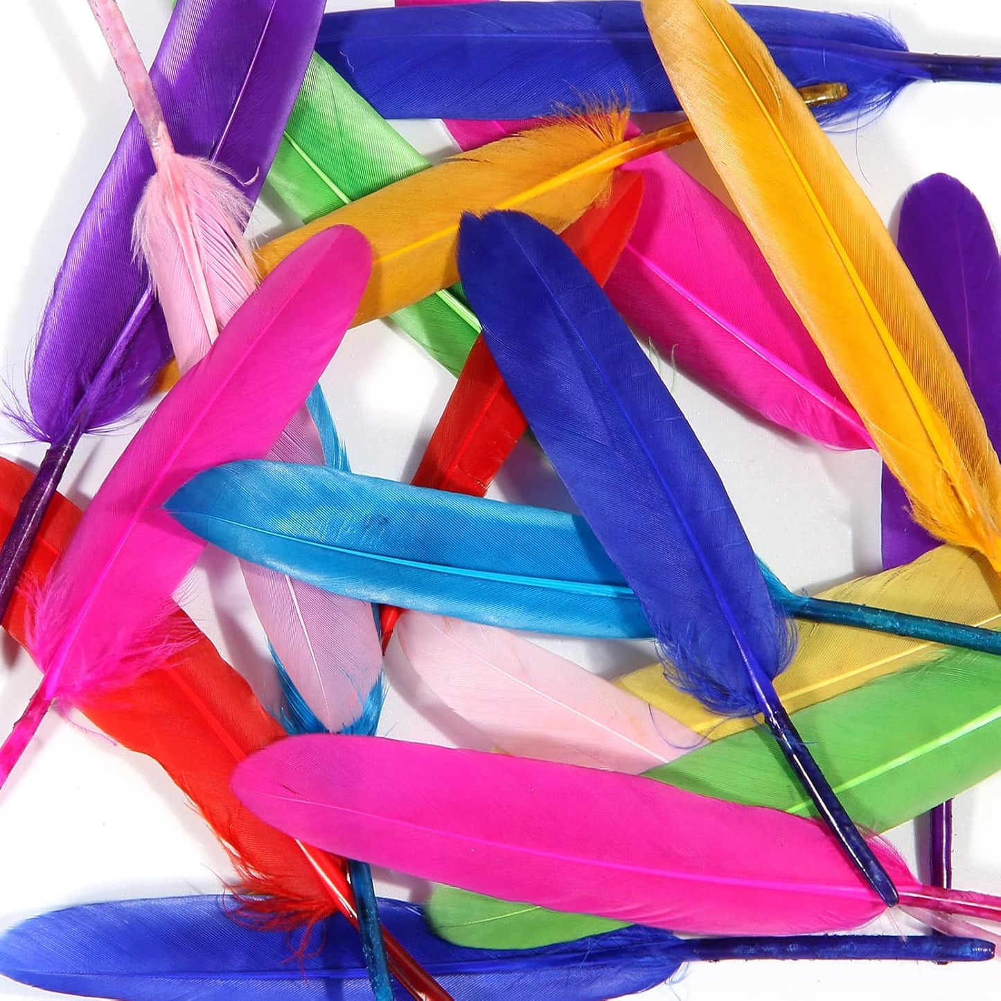 FeelfunFeather 120pcs Mix Colur Goose Cochettes Feather 4-6 inch 10-15cm Bulk Natural for Wedding Party Halloween Decorations DIY Cosplay Gothic Costumes Crafts