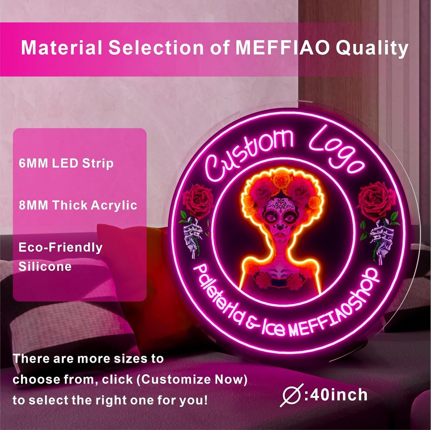 Custom Neon Sign, Personalized LoGo Neon Sign Customizable for Business, UV Bar Salon Beauty Studio Light Up Sign, LED Neon Name Sign Suitable for Wall Decoration