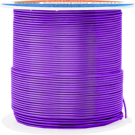Mandala Crafts 20 Gauge Anodized Aluminum Craft Wire for Jewelry Making - 100 FT Colored Flexible Purple Wire - Bendable for Bonsai Armature Crafting Sculpting