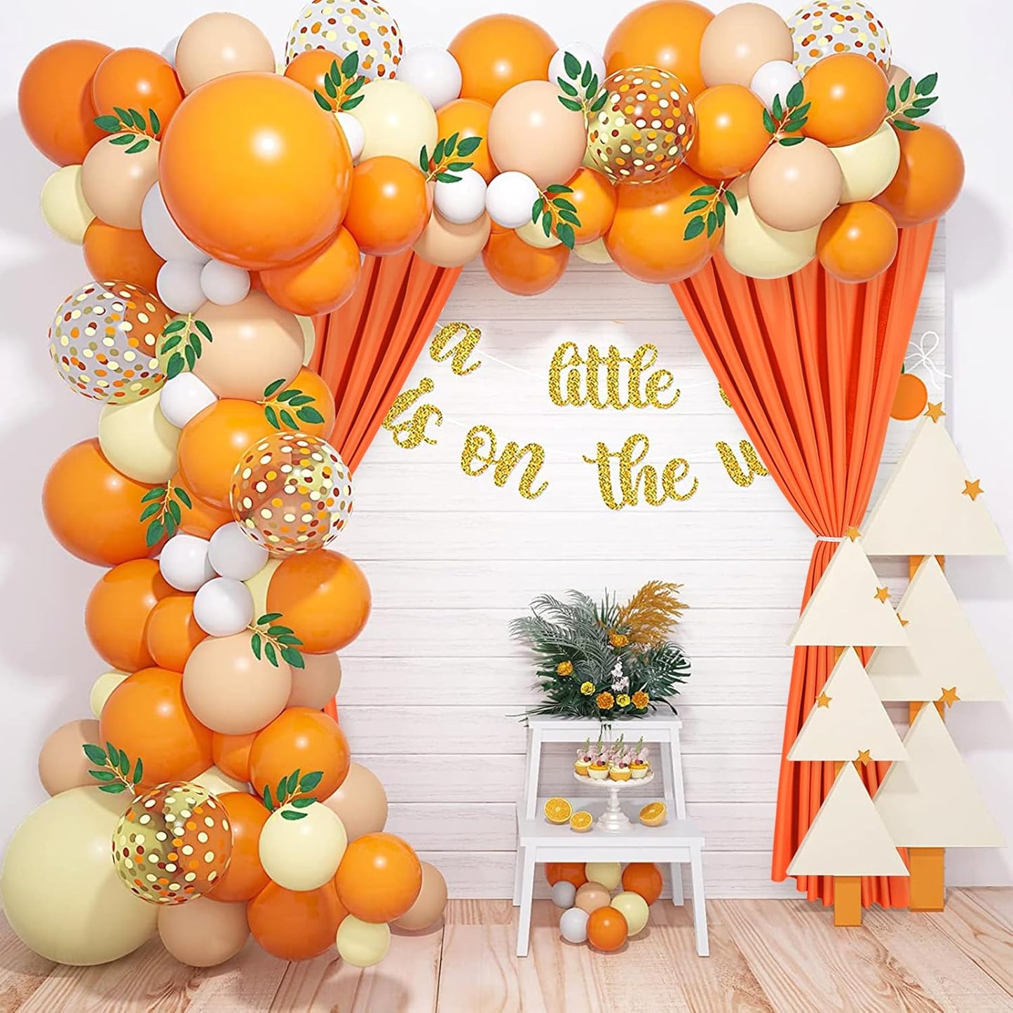 DWCN 10x8 FT Orange Backdrop Curtains for Parties, Photography Backdrop Drapes with Rod Pockets for Wedding Decorations Stage Birthday Family Gatherings, 2 Panels 5ft x 8ft