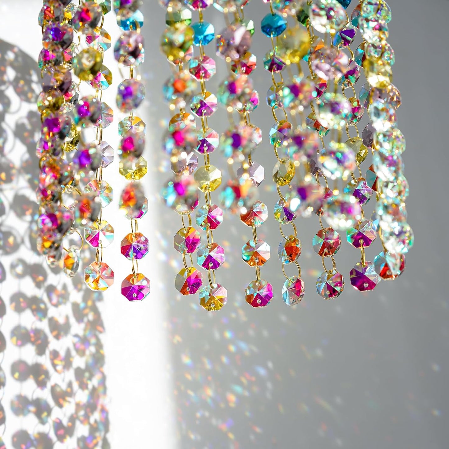 Crystal Suncatchers Window Hanging Wind Chime Garden Porch Home Wedding Party Suncatcher Rainbow Maker Crystal Glass Beads Prisms Sun Catcher