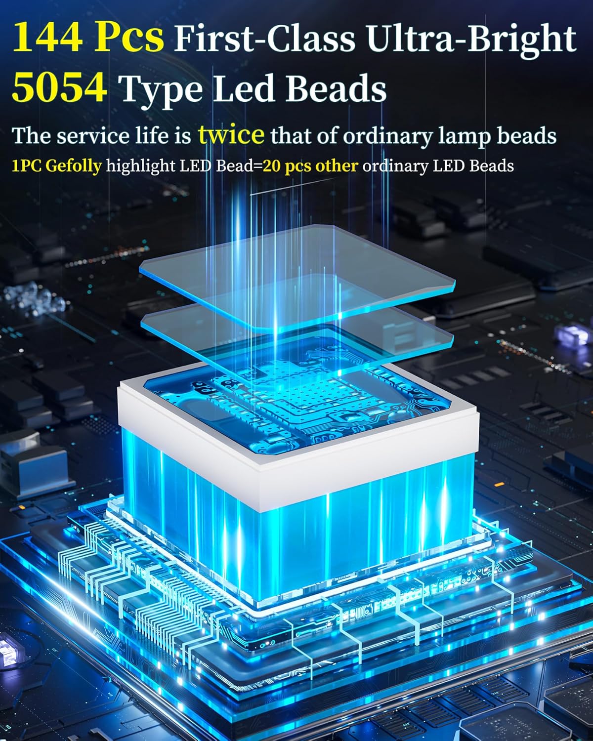 Gefolly SL-10800W Solar Street Light Outdoor 750000LM Wide Angle Commercial Parking Lot Lights Dusk to Dawn 6500K Flood Security Light IP67 Lamp for Basketball Court, Yard, Road