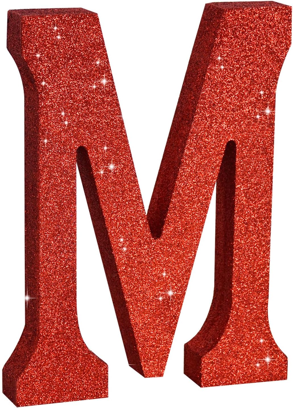 TONIFUL 8 Inch Red Glitter Letter M Table Centerpiece A-Z Red Birthday Party Decorations,Red Alphabet M for Birthday,Chrismas,Graduation,Bridal Shower,Wedding,Anniversary Party Supplies