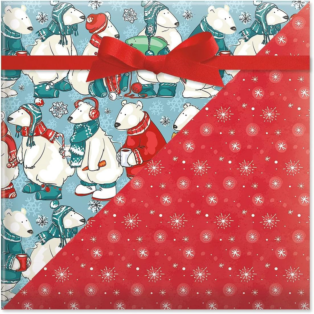Current Have Yourself a Beary Little Christmas Double-Sided Jumbo Rolled Gift Wrap, Premium Semi-Gloss 23-Inch x 32-Foot Wrapping Paper Roll, 61 Square Feet Total