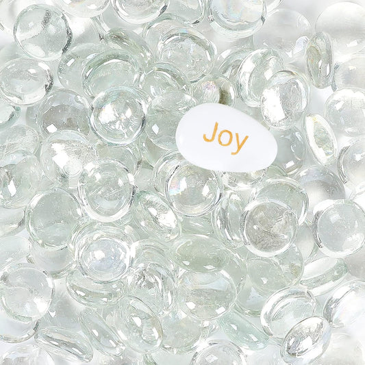 11LB Clear Flat Glass Marbles for Vase Filler, Aquariums, Hydroponics, Fire Pit & Home Decor