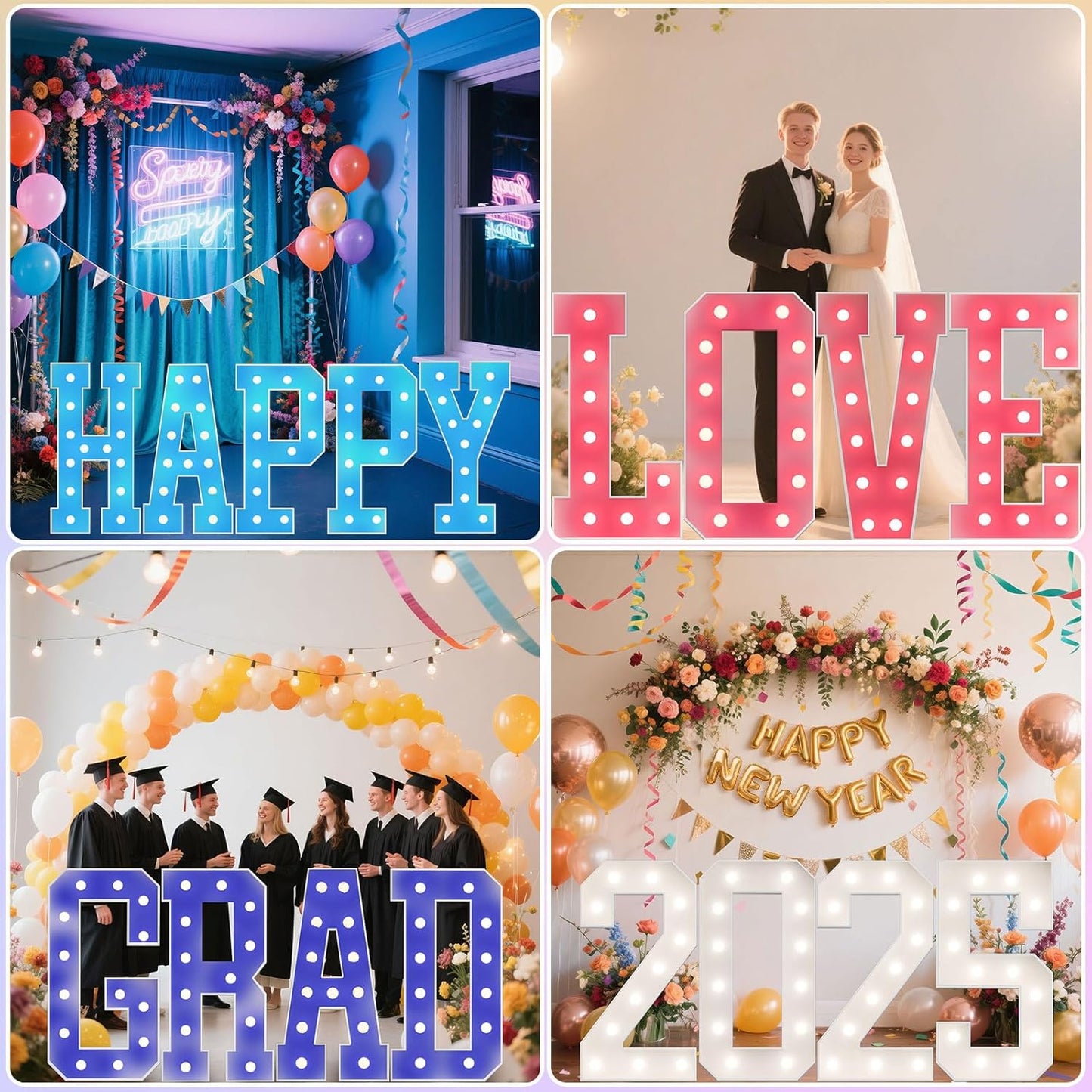 Ledido 4FT Marquee Light Up Letters, 34 Colors Changing Marquee Letter 4 Feet Tall with Remote, Big Letters for Party Wedding Graduation Birthday Decorations, Large Light Up Letter G