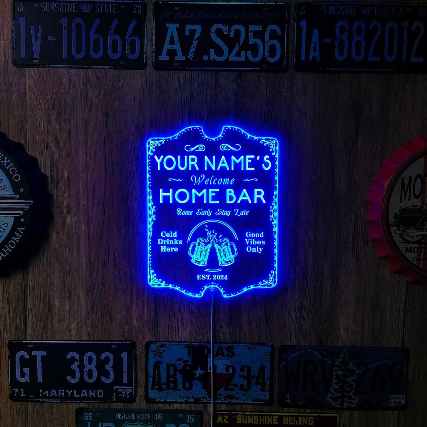 ADVPRO Personalized Your Name Home Bar RGB Dynamic Glam LED Sign - Cut-to-Edge Shape - Smart 3D Decoration - Multicolor Signage st06s64-fnd-p11b-tm-c