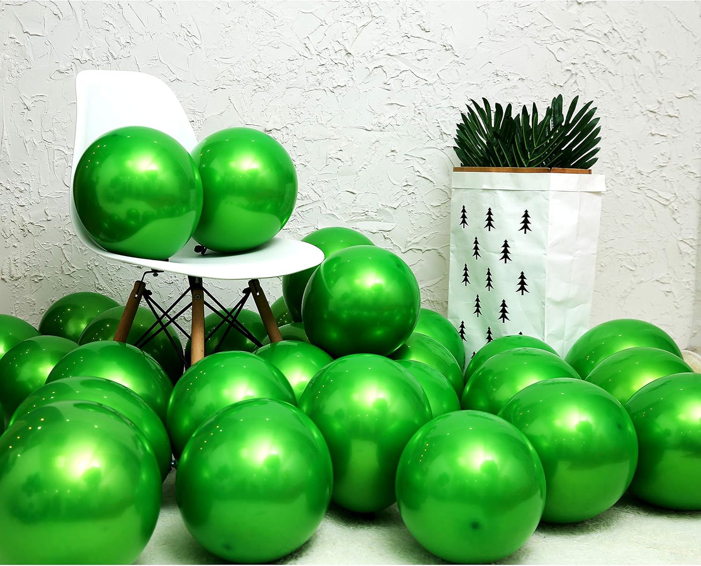 Metallic green balloons 50 pcs 12 inch light green balloons Double layer chrome green balloons are more durable suitable for wedding, birthday party balloon decoration