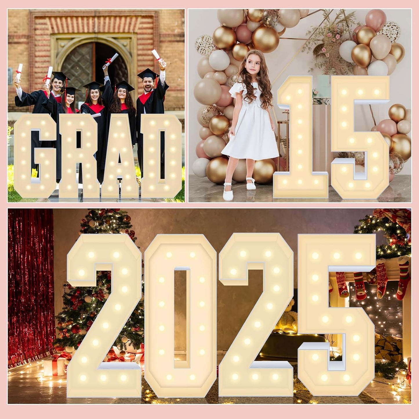 4FT Marquee Plastic Letters E - Light up Letters E Are Made from Corrugated Plastic Board - Quick Assembly Without Tools, Disassembled Components Can Be Used for Garage Sale Signs, Yard Sale Signs