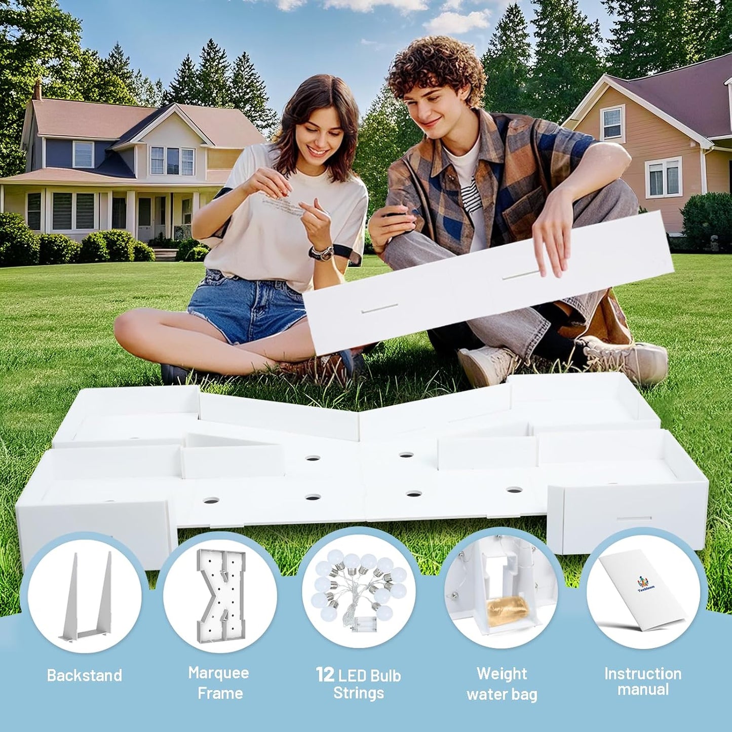 4FT Marquee Light Up Letters K,Party Decoration Large Marquee Light Up Letters with Weighted Water Bag,Pre-cut Foam Board Set Can Be Used for Birthdays,Weddings,Baby Anniversaries