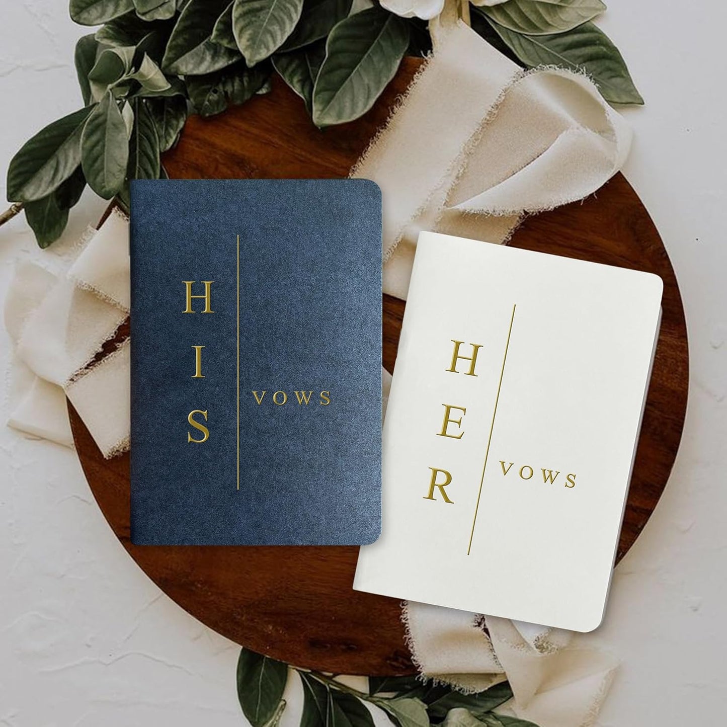 Vow Books His and Hers Wedding Vow Books Bride and Groom Vow Books Wedding Essentials Wedding Accessories(TR-HH-Navy)