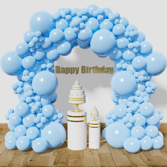 KAWKALSH Baby Blue Balloon Arch Kit 111Pcs 18 12 5 Inch Latex Party Balloons Garland for Birthday Baby Shower Wedding Engagement Anniversary