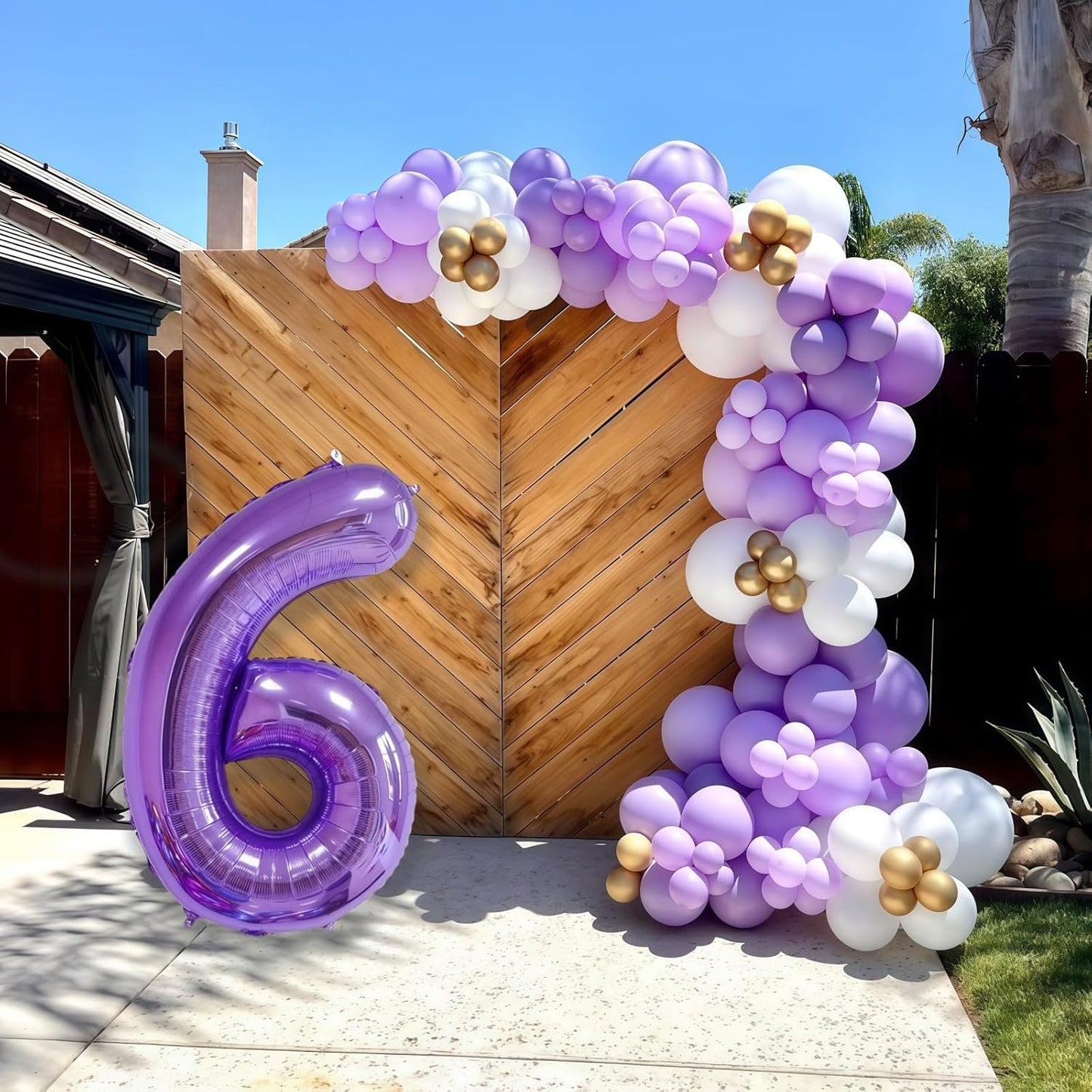 Purple 4 Balloon Number,40 Inch Number 4 Balloon Big Purple 4 Foil Mylar Helium Balloon for Birthday Party Decorations
