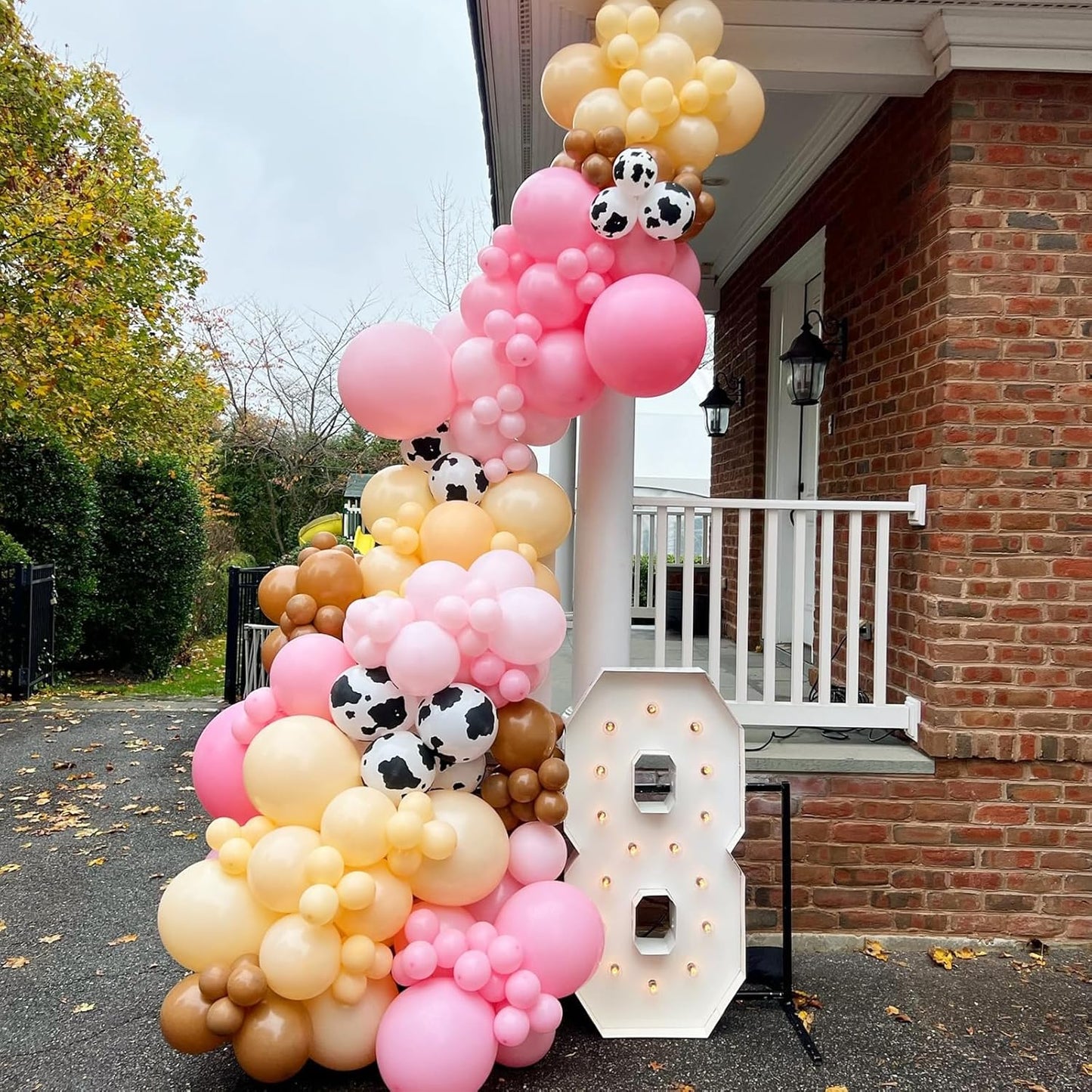 Cow Print Balloons, 52 PCS 12 Inch Maca Pink Brown Rose Gold Cow Balloons Helium Latex Balloons for Birthday Baby Shower Cow Print Party Cowgirl Rodeo Party Farm Party Decorations Supplies