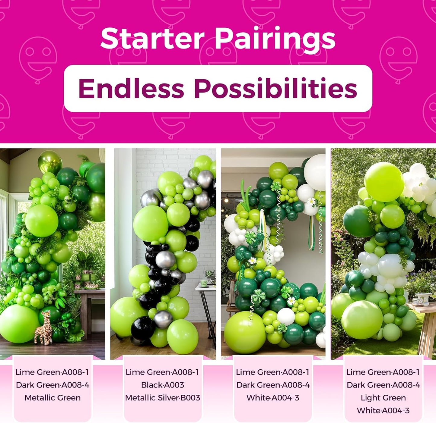 Bezente Lime Green Latex Party Balloons - 150 Pack 5 inch Matte Green Balloons Small Light Green Balloons for Birthday Bridal Shower Dinosaur Jungle Party Decoration