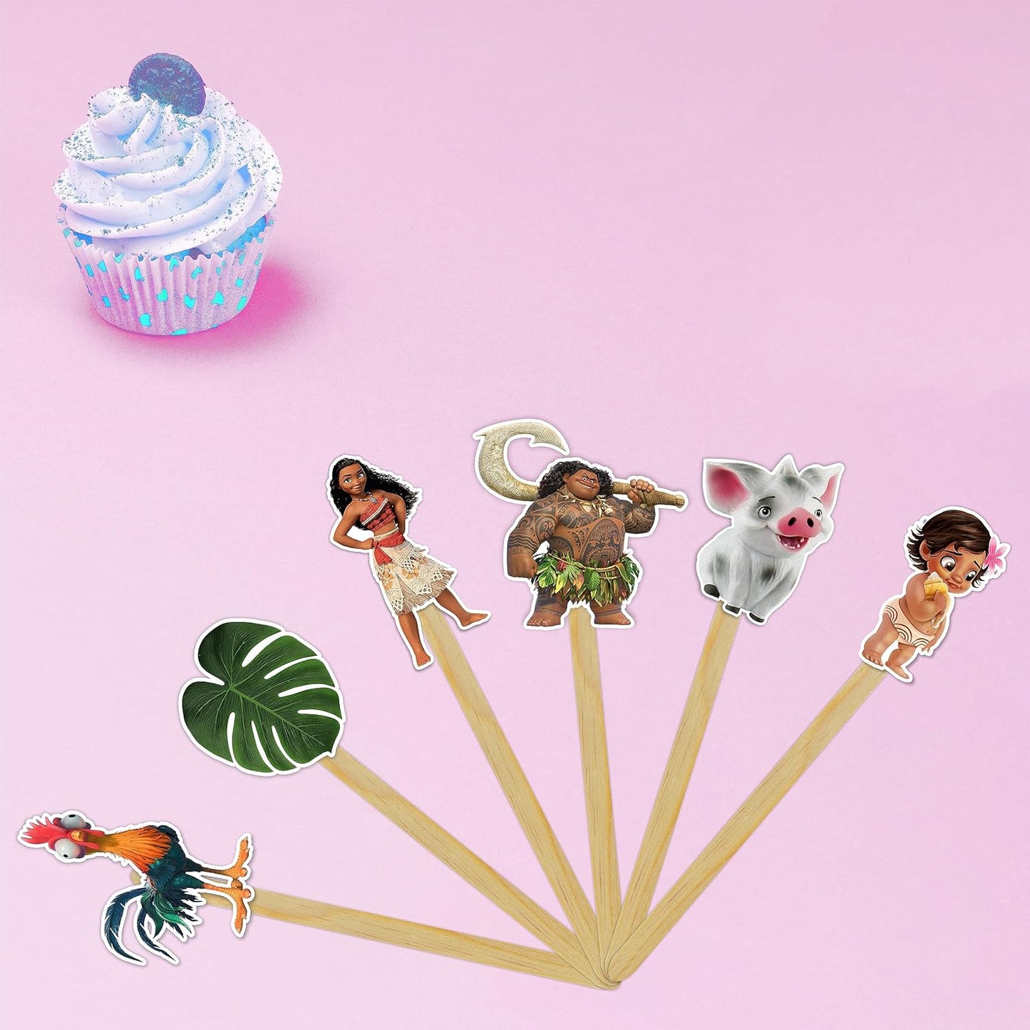 Mna Cupcake Toppers –Tropical Island Cupcake Toppers – Birthday Cake Decorations | Ocean Adventure Party Supplies for Mna Themed Celebrations & Festivities