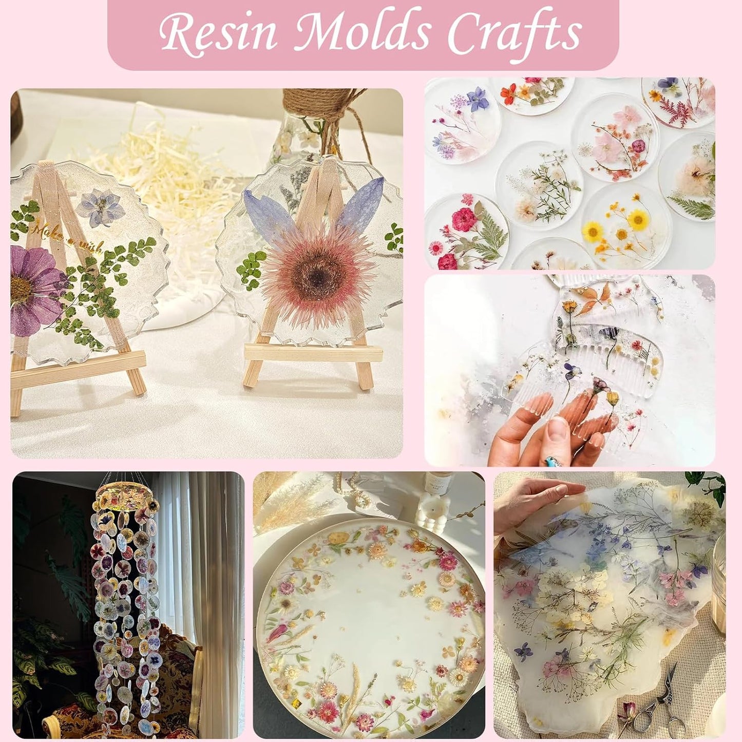 90P Black & White Dried Flowers for Crafts, Real Natural Pressed Flowers in Halloween-Style Tones for Resin Art, DIY Crafts, Jewelry & Candle Decor – Tweezers Included