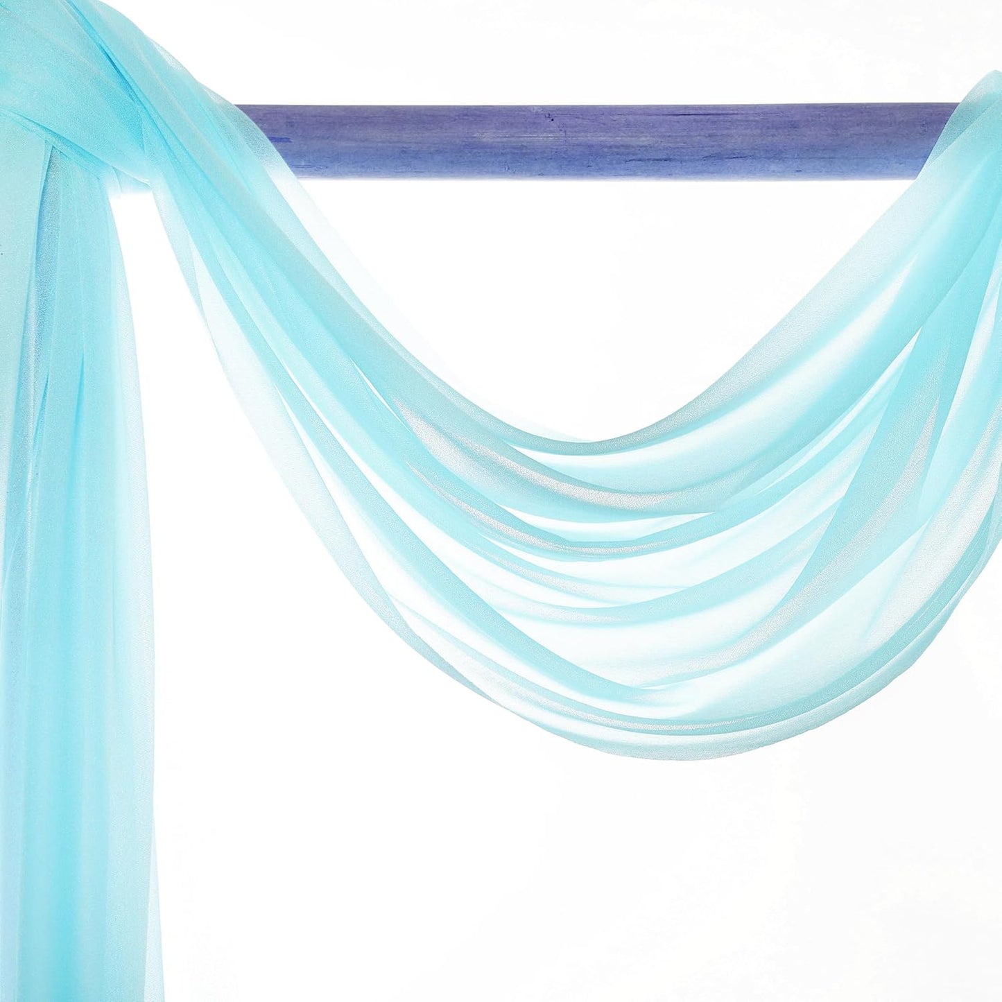 VDS Pack of 4 Panel (30 Inch X 20 Feet) Wedding Arch Draping Fabric Sheer Chiffon Fabric Drapery for Wedding Ceremony Reception Swag Backdrop Canopy Chuppah ARBO Altars Decoration (Teal)