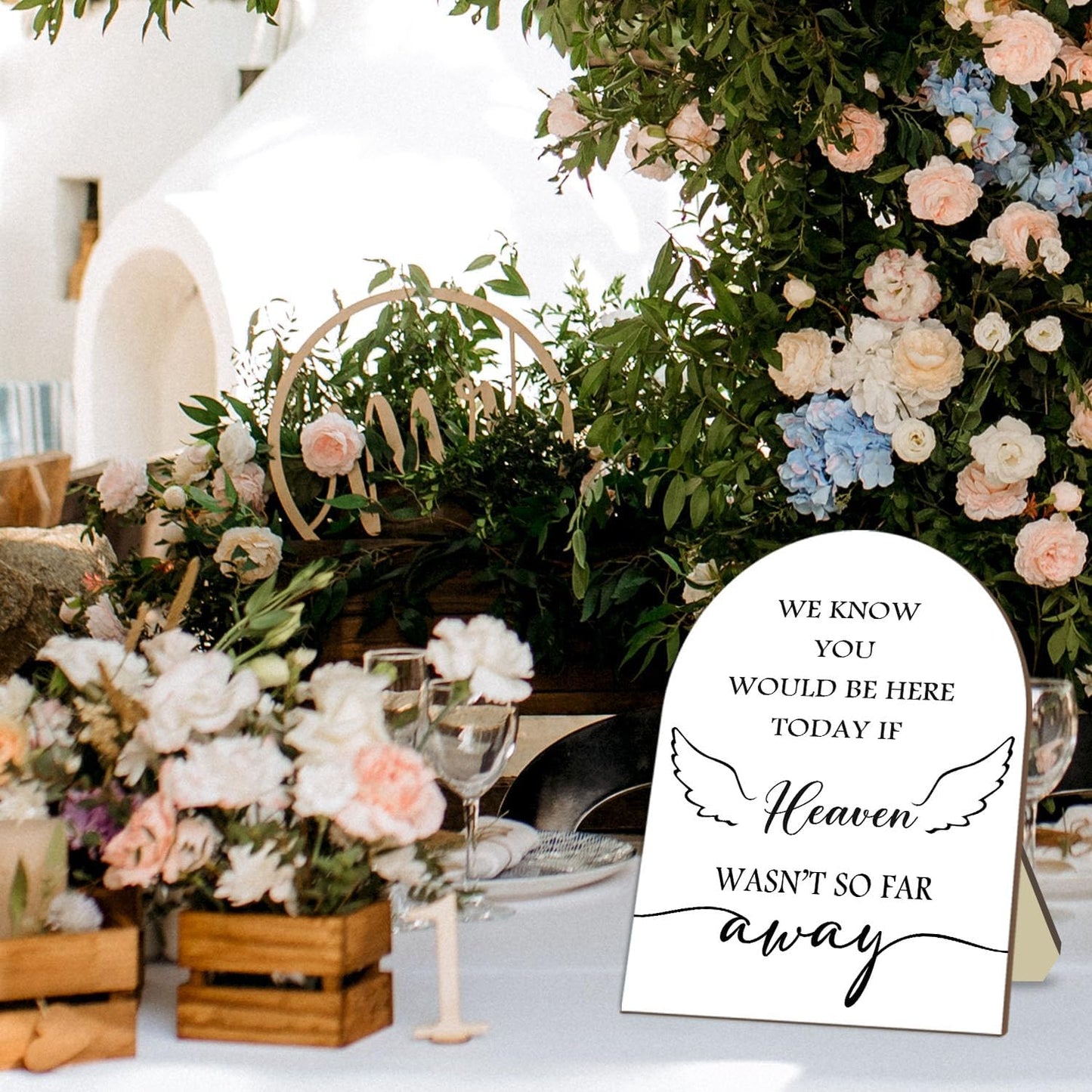 Memorial Gifts for Table Sign, We Know You Would Be Here Today Sign with Stand, Wooden Wedding Decor Sign, Loving Memory Sign for Ceremony and Reception 9 * 11IN