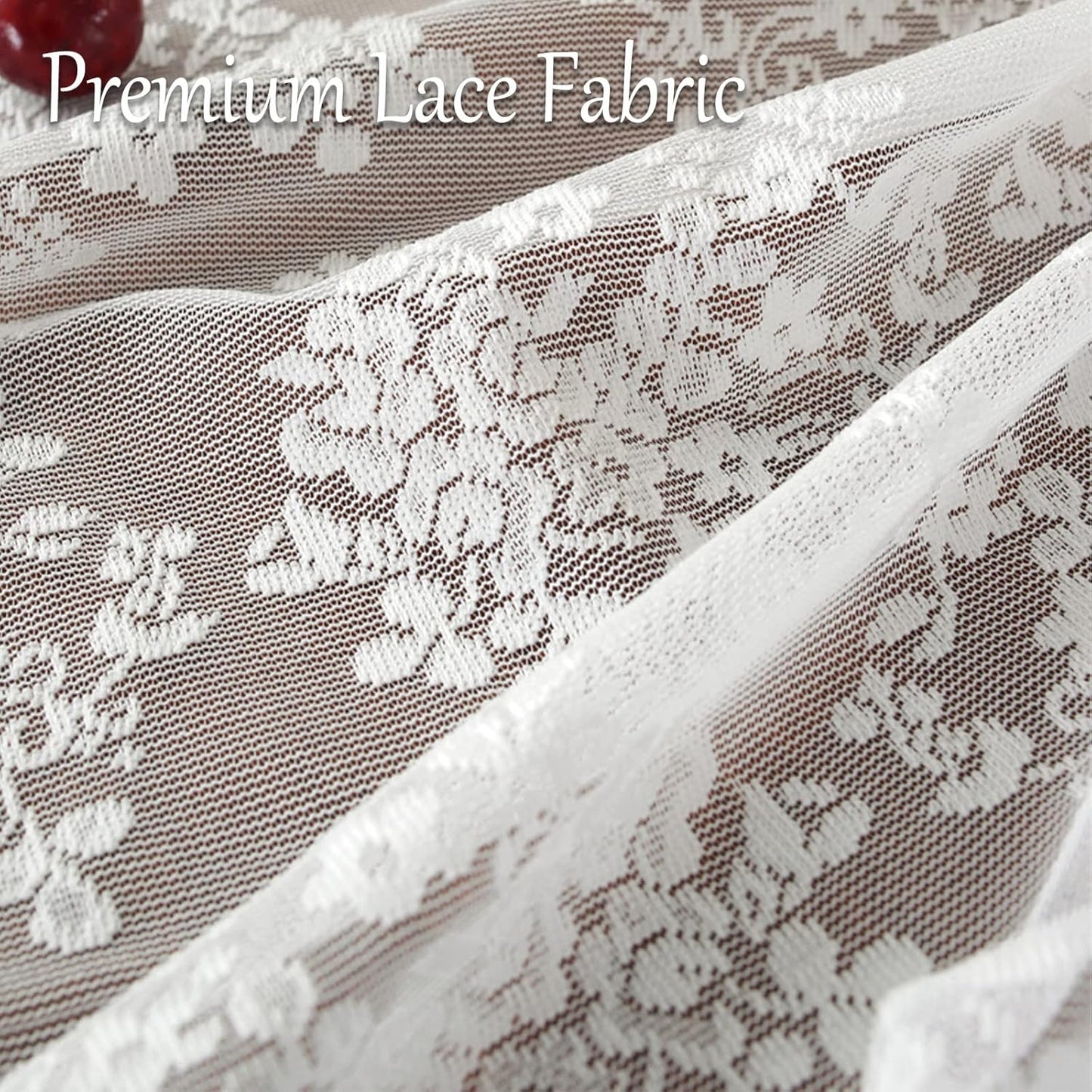 Jeloris Round Lace Tablecloth with Elegant Scalloped Bottom for Any Special Event Such as Wedding, Birthday Party, Baby Shower, Anniversary (78 inch, Style 1)