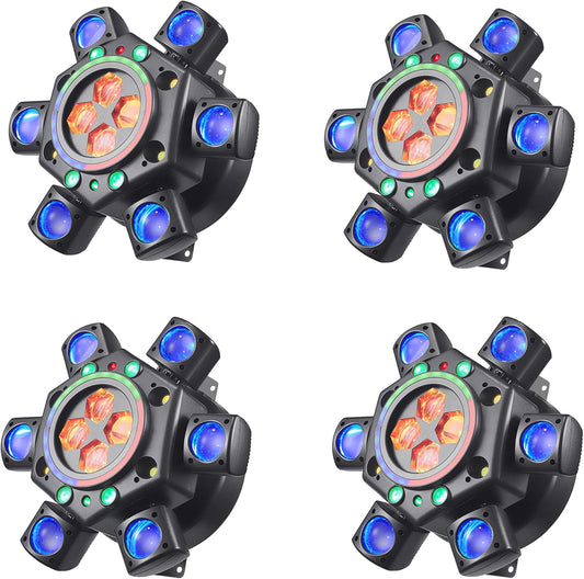Moving Head Dj Lights for Parties, 180W LED RGBW 6 Arms with Mixed Lighting Effects,DJ Stage Lighting for Party Disco Club Wedding Bar (4)