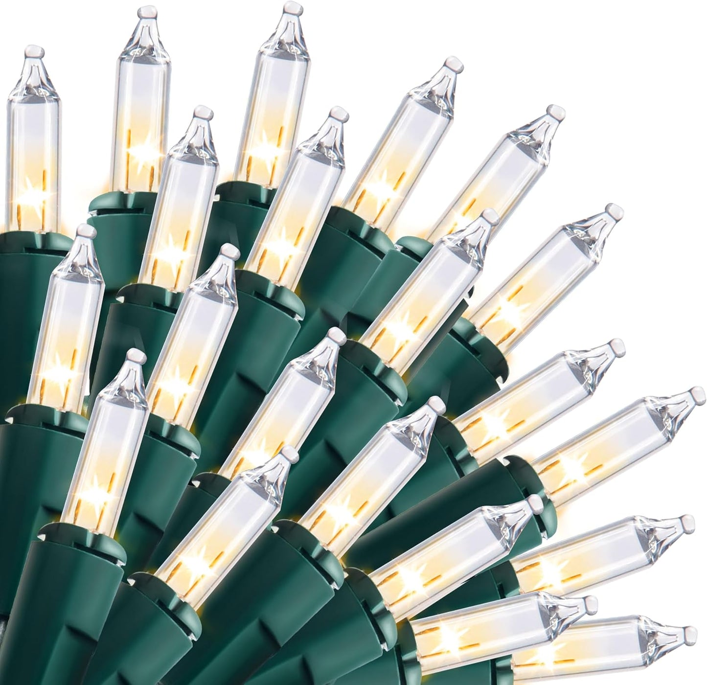 Joiedomi Clear Christmas String Lights Indoor,300(2x150) Mini Warm White Fairy Light,62.4FT Lighting Decor for Patio Dorm Classroom Bedroom Holiday Wedding Party Garland Birthday Festival,Green Wire