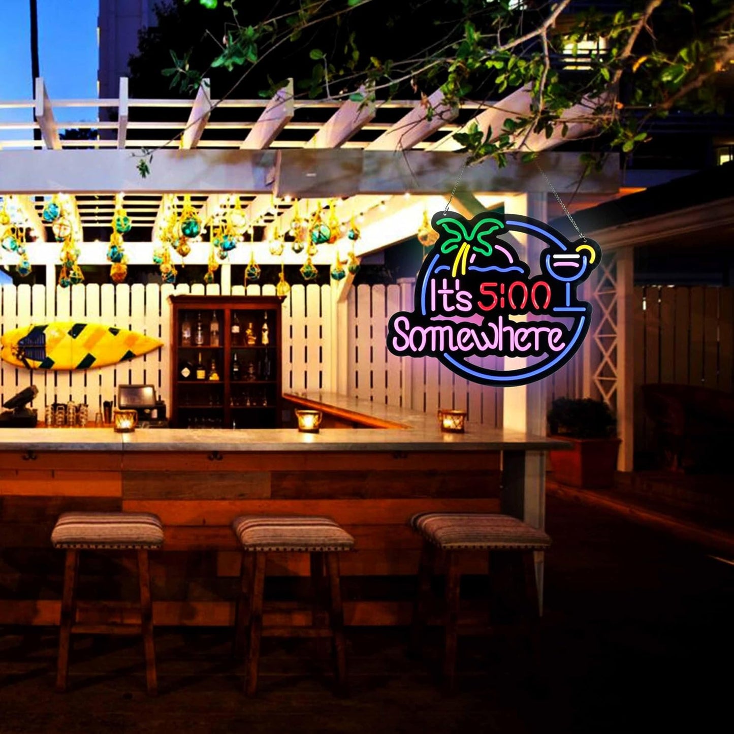 Ultrathin Its 5 00 O'clock Some Where Neon Sign Art Wall Lights for Bedroom Windows Glass Hotel Pub Cafe Wedding Birthday Party Gifts