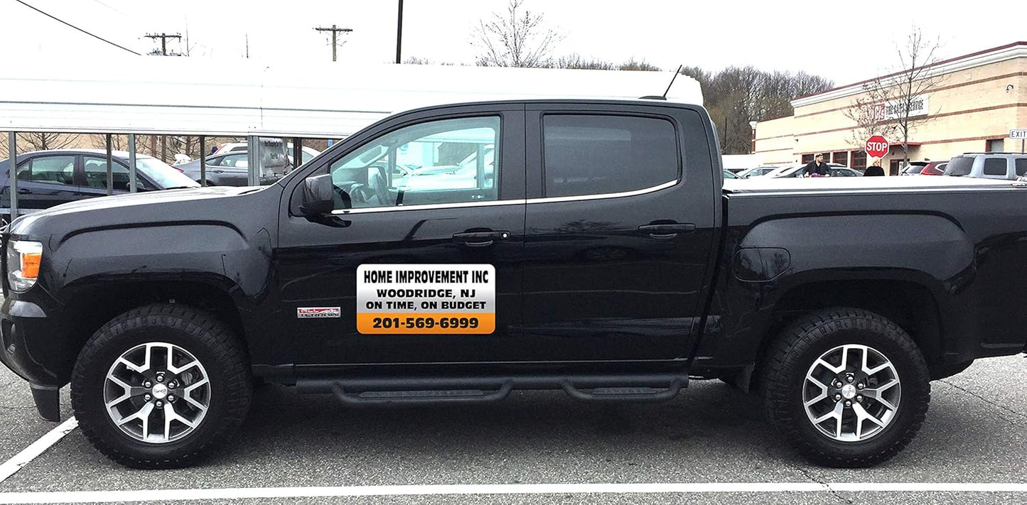 Car Magnet Signs Custom - 24"x12" (Set of 2), 30-mil Thickness with Rounded Corners (Orange)