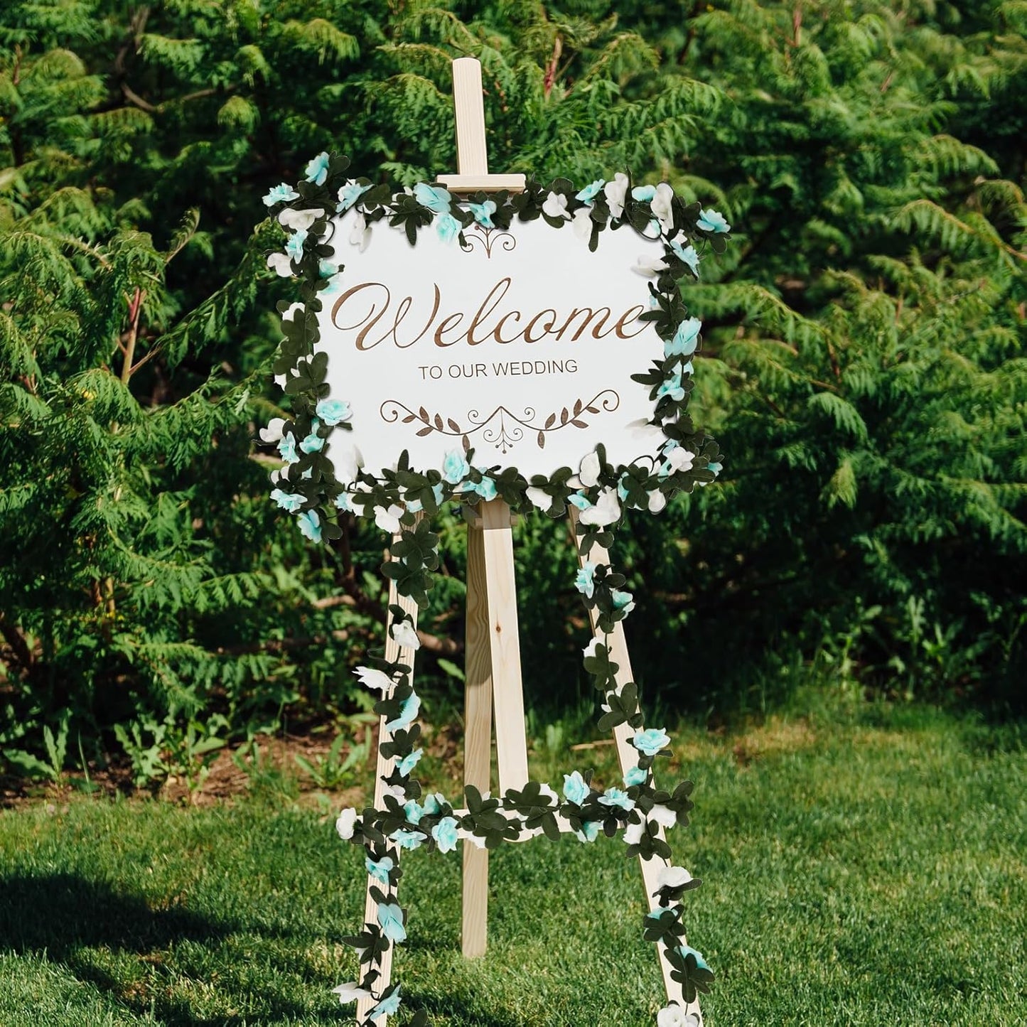 2 Pcs 16.5 Ft Flower Garland Rose Vines, Rose Garland for Decoration, Flower Vine for Bed Room Table Birthday Wedding Party Garden Wall Decor