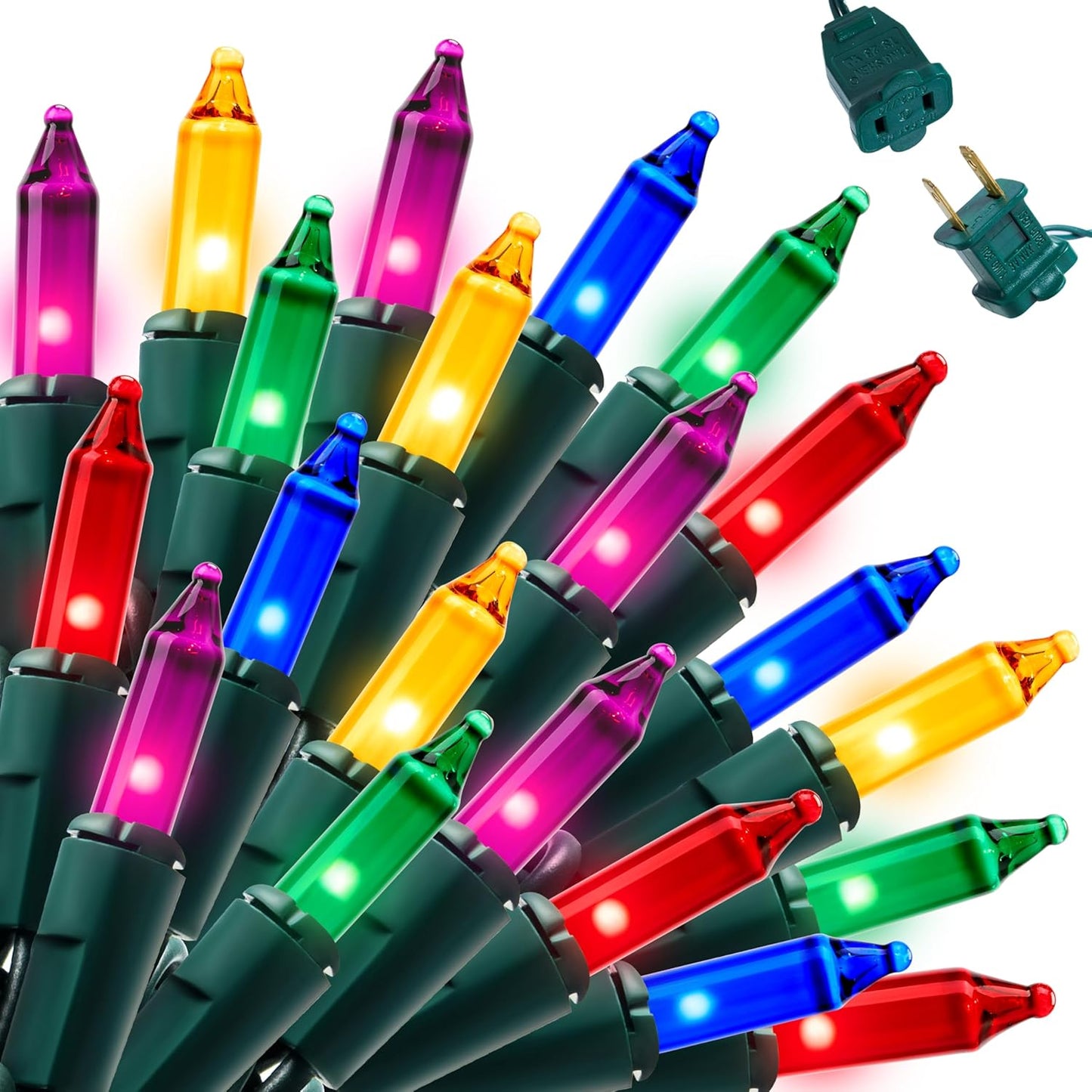 Joiedomi Multicolor Christmas String Lights,300(3x100) 64.2FT Christmas Fairy Tree Lights Plug in for Indoor Outdoor Xmas Decorations Patio Holiday Theme Party Yard House,Green Wire