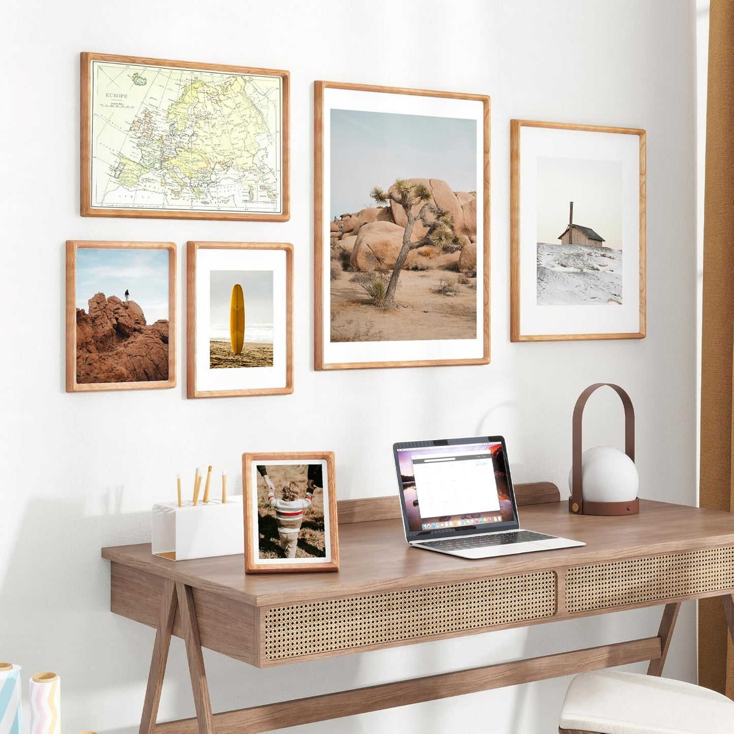 12x18 Picture Frame USA-Sourced Natural Cherry Wood Solid Original Wood Photo Frame Rounded Corner with Mat to 8x12 Picture Display with Real Glass Family Picture, Wedding Picture, Photo, Certificate