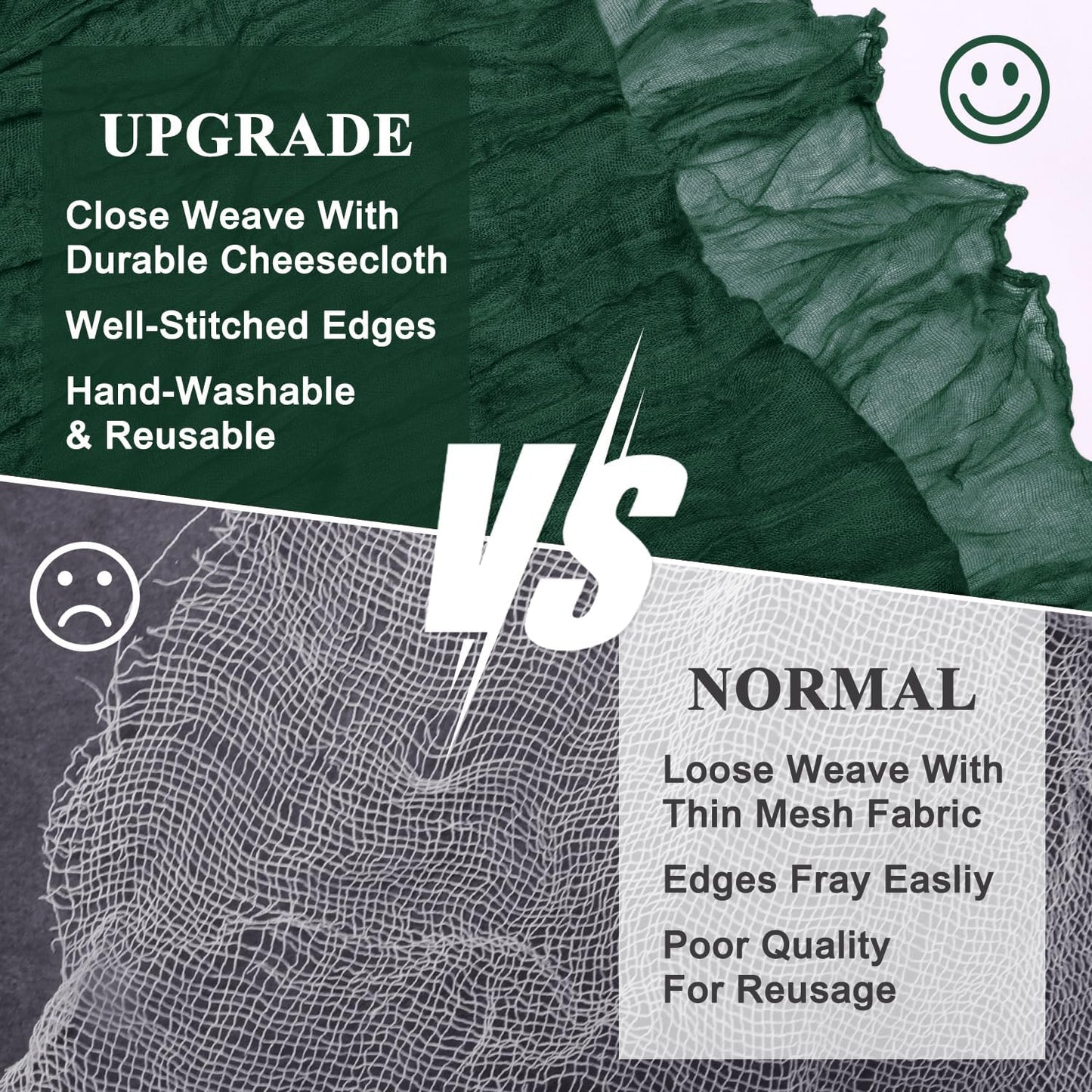 Asee'm 12PCS Table Runner Cheesecloth 10FT Emerald Green Boho Gauze Fabric Rustic Sheer Cheese Cloth Runners for Wedding Bridal Shower Party