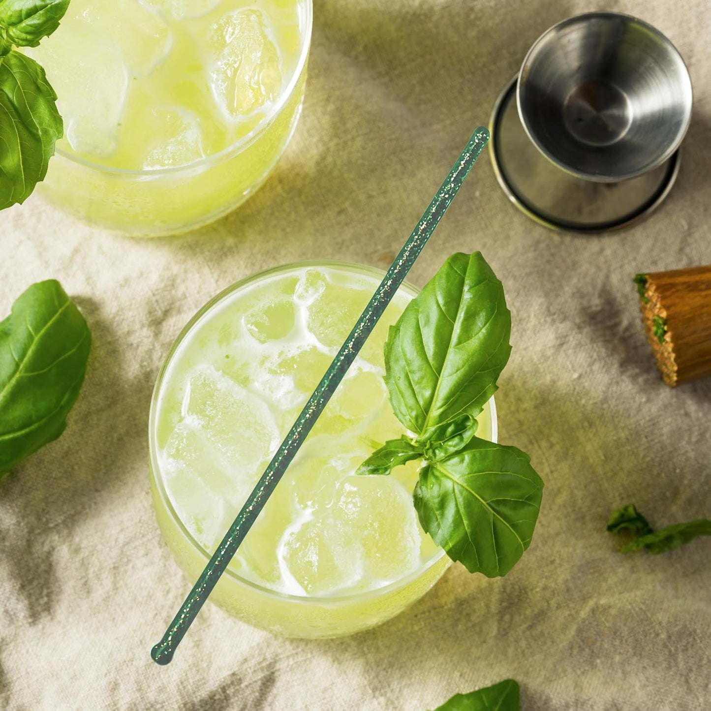 Coffee and Cocktail Stirrers, Reusable Plastic Drink Stirrer Sticks, 100 Ball Head Swizzle Sticks, Use as a Cocktail Garnish or Cake Pop Stick, and Restaurant Supplies, 6 inch (GREEN)