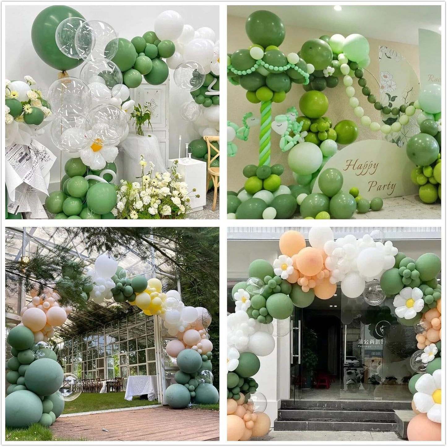 412pcs Sage Green Balloon Garland Arch Kit 18 12 10 5 Inch Different Sizes Matte Latex Olive Balloons for Baby Shower Birthday Wedding Jungle Dinosaur Summer Theme Party Decoration
