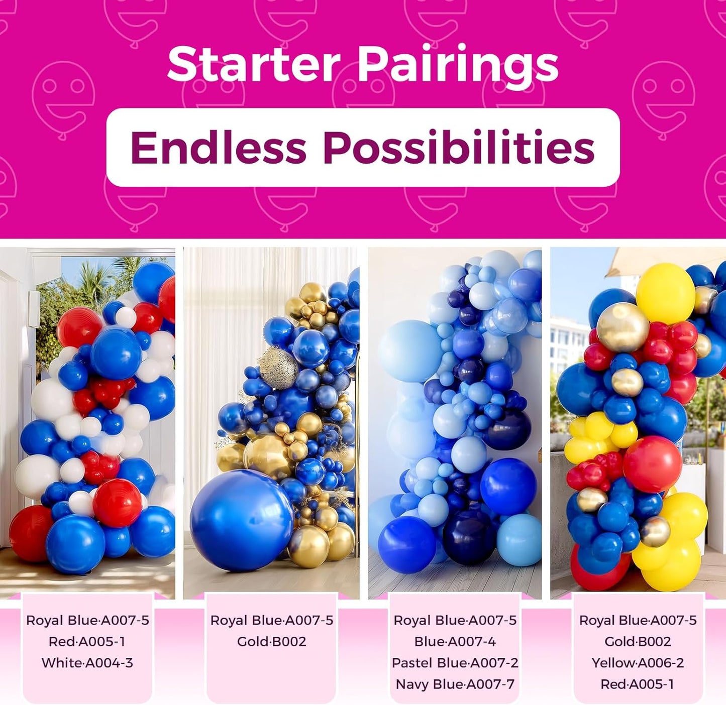 Bezente Royal Blue Latex Party Balloons - 100 Pack 12 inch Round Helium Blue Balloons for Birthday Graduation Baseball Nautical 4th of July Independence Memorial Day Patriotic Party Decorations