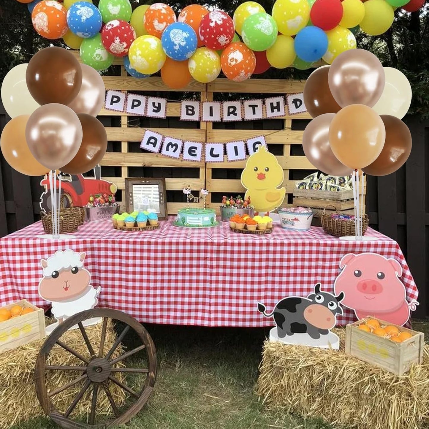 TONIFUL 4 Set Brown Champagne Gold Balloon Stand Centerpiece Table Decorations for Baby Shower Wedding Engagement Bridal Shower Anniversary Thanksgiving Decor Brown Birthday Party Decorations