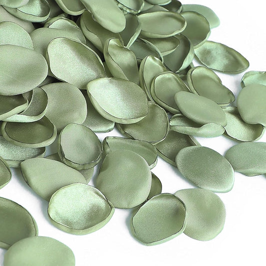 Floroom 300pcs Rose Petals Sage Green Faux Silk Flower Petals for Wedding Flower Girl Basket Aisle Scatter Dinner Table Centerpieces Party Confetti Bridal Shower Romantic Night Decoration