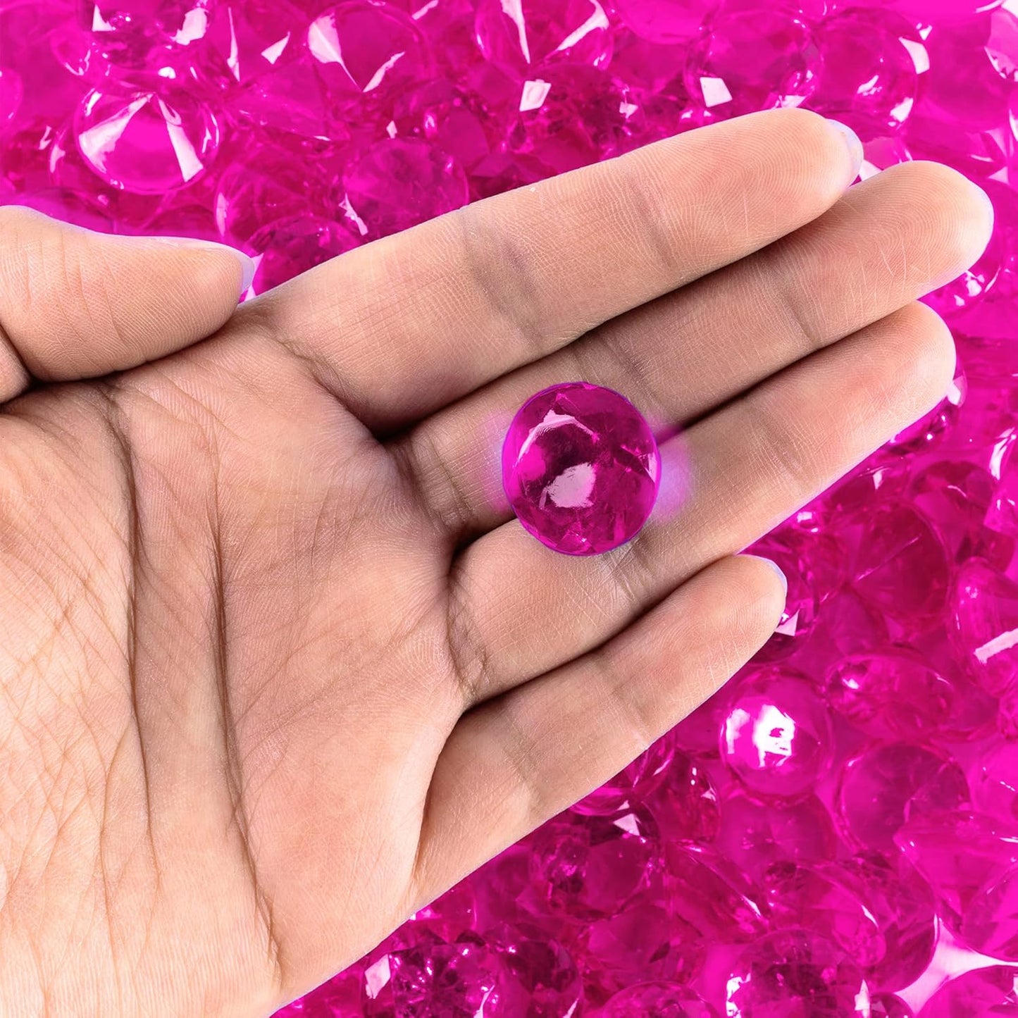 Super Z Outlet Fuchsia Acrylic Round Diamond Crystals Treasure Gems for Table Scatters, Vase Fillers, Event, Wedding, Birthday Decoration Favor, Arts & Crafts (1 Pound, 240 Pieces)