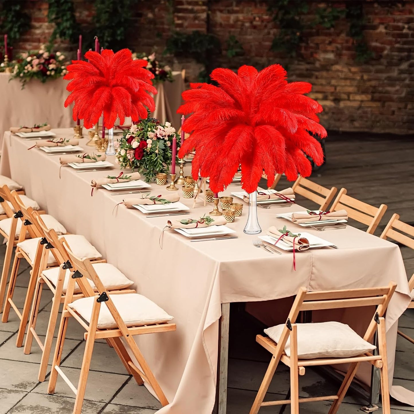 80 Pcs Large Natural Ostrich Feathers Plumes 14-16 Inch Bulk for DIY Crafts Wedding Party Centerpiece Vase