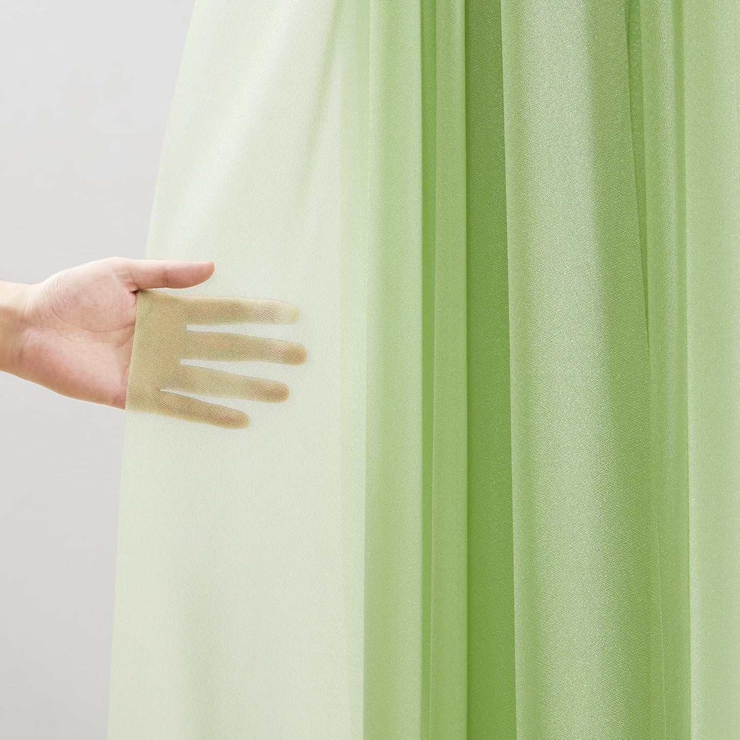 30" x 20Ft Wedding Arch Draping Fabric, 1 Panel Olive Green Sheer Curtain Drapes Extra Wide & Long Backdrop Curtains for Wedding Arch Ceremony Birthday Party Decorations