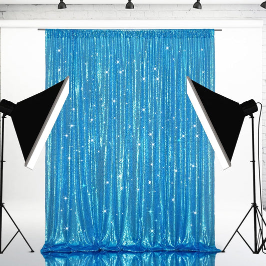 Eternal Beauty Turquoise Sequin Backdrop, 20x10 Ft Glitter Background Curtains for Shimmer Photography Party Wedding Birthday Back Drop Decor