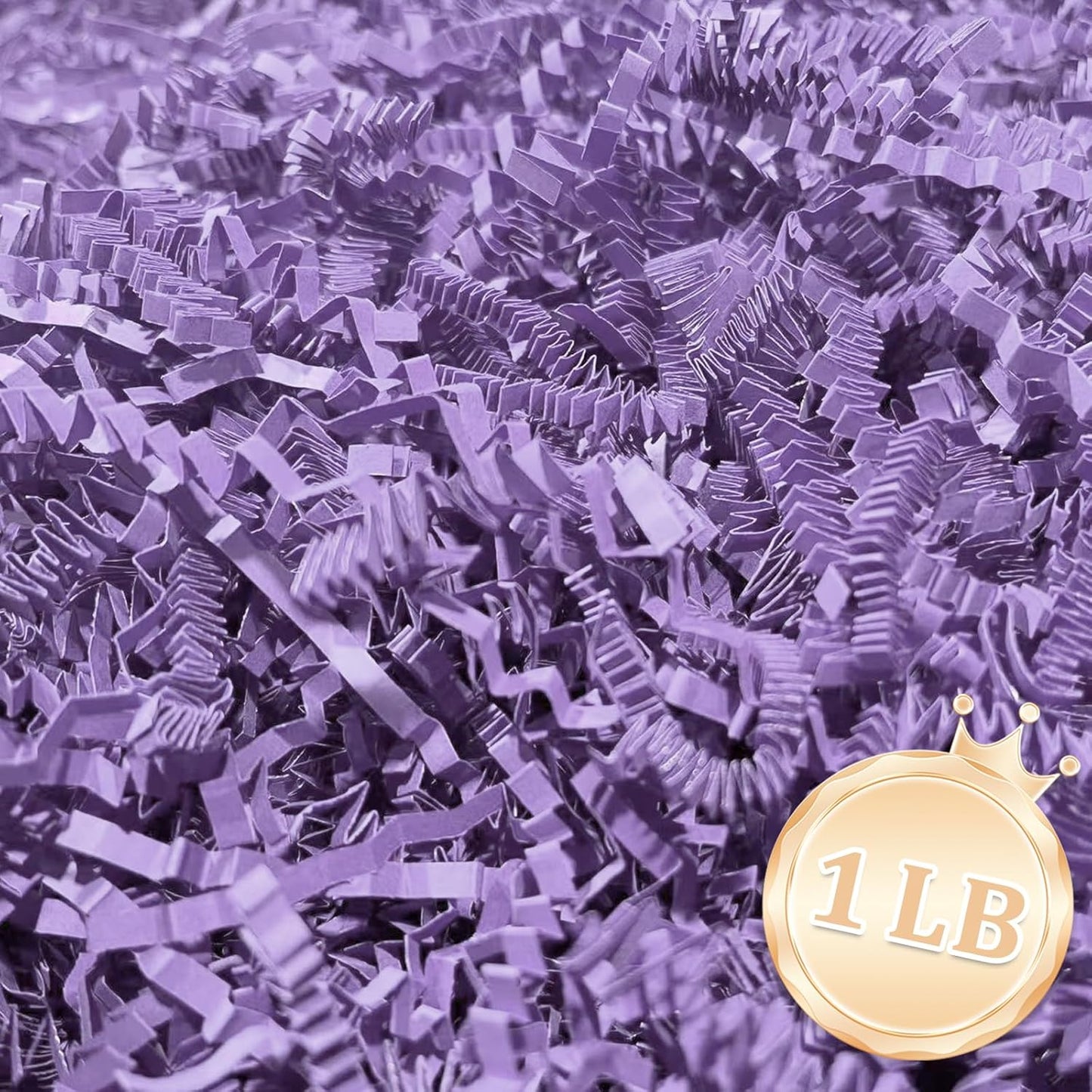 1 LB Light Purple Crinkle Cut Paper Shred Filler Great for Gift Wrapping, Light Purple Basket Fillers, Birthday, Gift Wrapping, Halloween Thanksgiving Christmas Easter Party Decor Filling Supplies