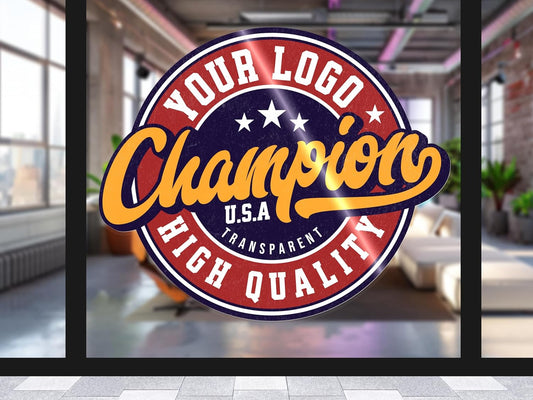 Window Clear Decal Design - Full Color ║ Your Logo or Design We Print Clear Permanent Sticker or Static Cling ║ Waterproof on Windows Storefront ║ Made in The USA ║ Customized Logo