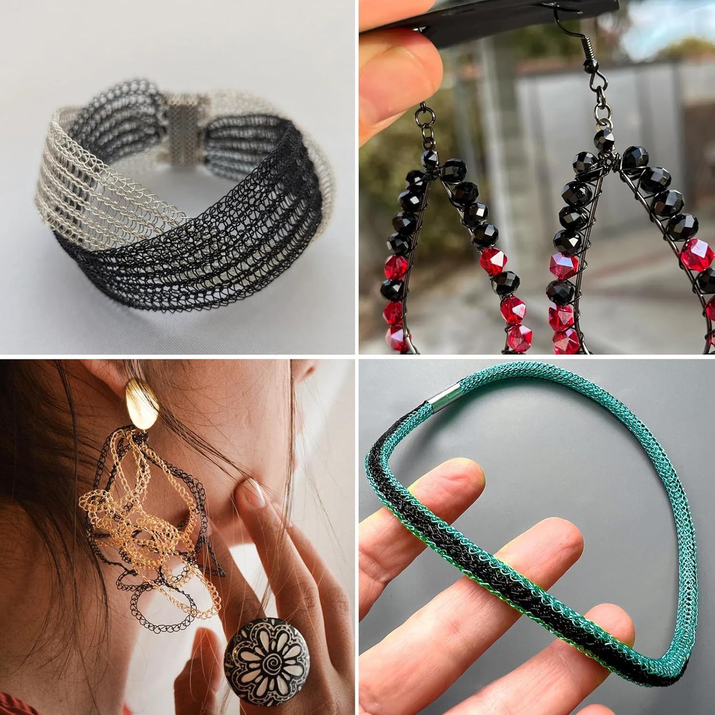 492FT Jewelry Wire 32 Gauge Tarnish-Resistant Copper Beading Wires Roll Bulk for DIY Crafts Jewelry Making, Black Wire