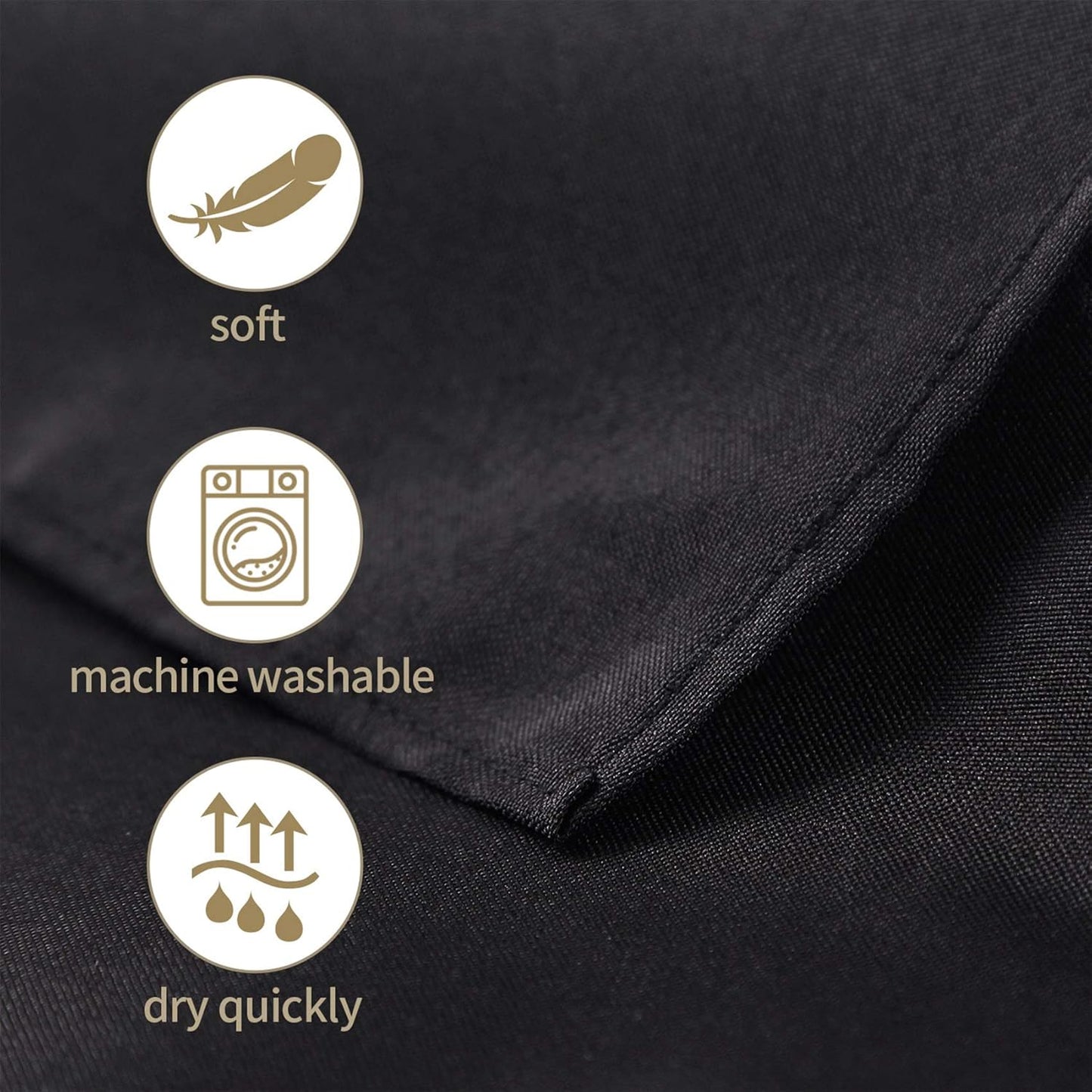 Ascoza 12pack 70 Inch Black Round Tablecloth in Polyester Fabric for Wedding/Banquet/Restaurant/Parties