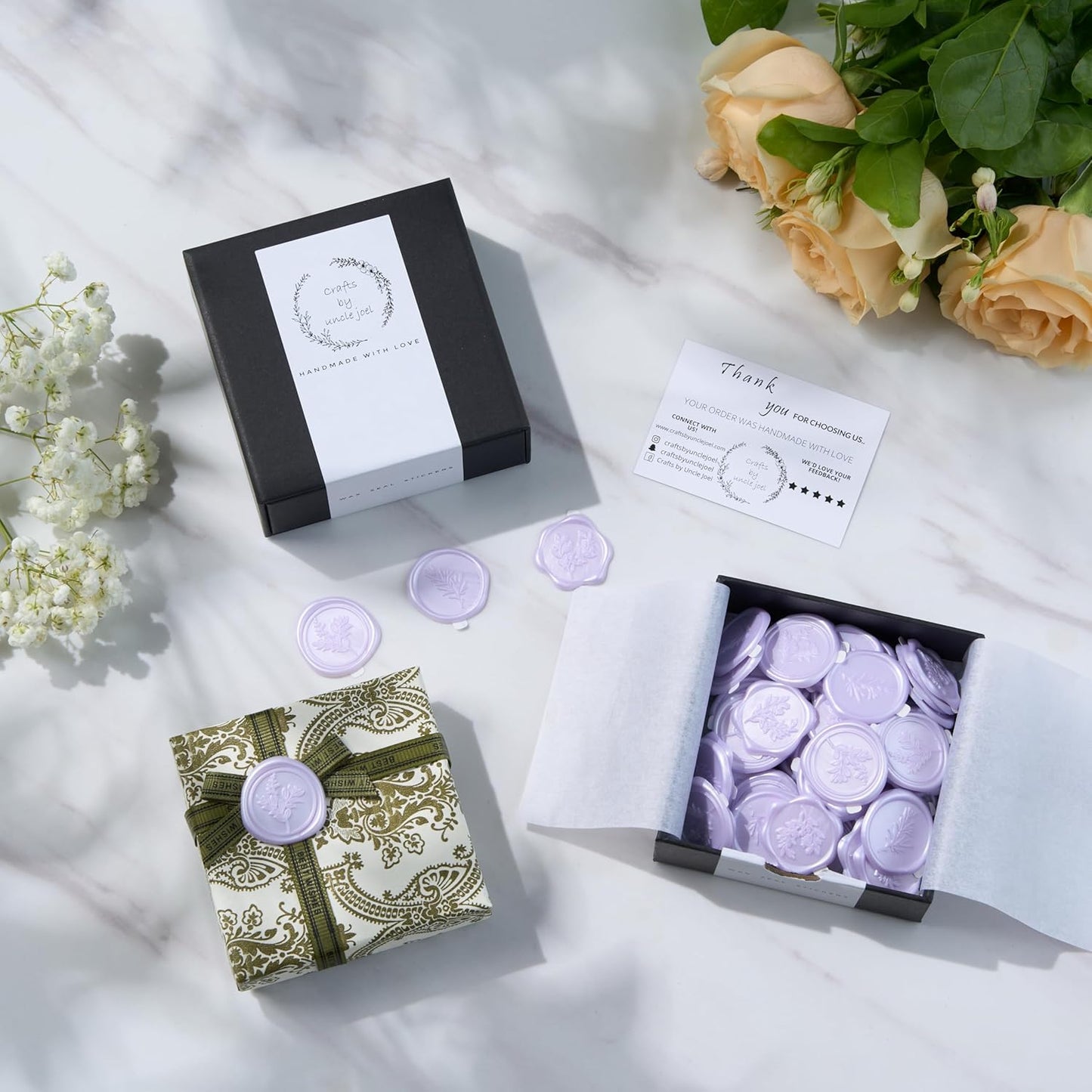 Wax Seal Stickers (60 Pcs, 3 Designs in 1 Pack) Premium Envelope Seal Stickers for Wedding Invitation Envelopes, Adhesive Wax Seals, Perfect for Seating Chart, Gift Wrapping